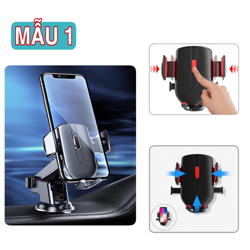 Giá đỡ kẹp điện thoại dùng trên ô tô xe hơi xoay 360 độ gắn taplo và kính xe
