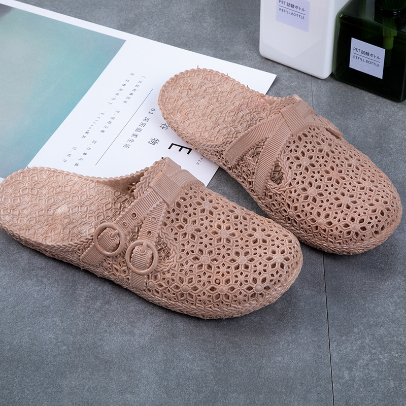 Dép Lê Nữ Sục Nhựa Dẻo Thiết Kế Hoa Văn Chéo Nơ Thời Trang, Dép Bít Mũi Nữ Siêu Êm Chân Đi Mưa Chống Trơn Trượt Tiện Lợi