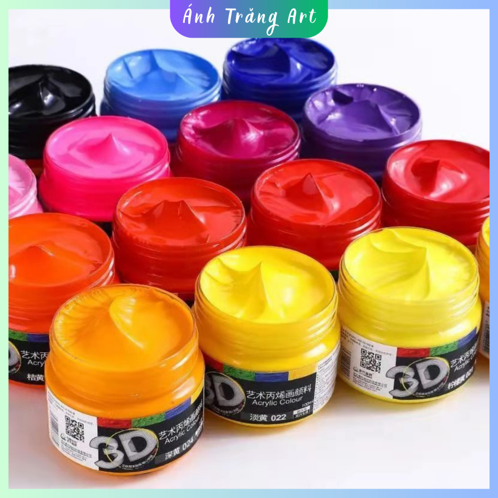 Màu Acrylic 3D 100ml (Có 24 màu cơ bản) vẽ tranh tường, canvas