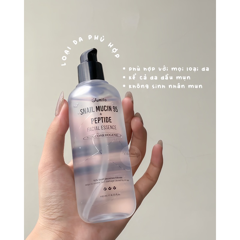 Tinh chất ốc sên phục hồi da Jumiso Snail Mucin 95 Peptide Facial Essence 140ml