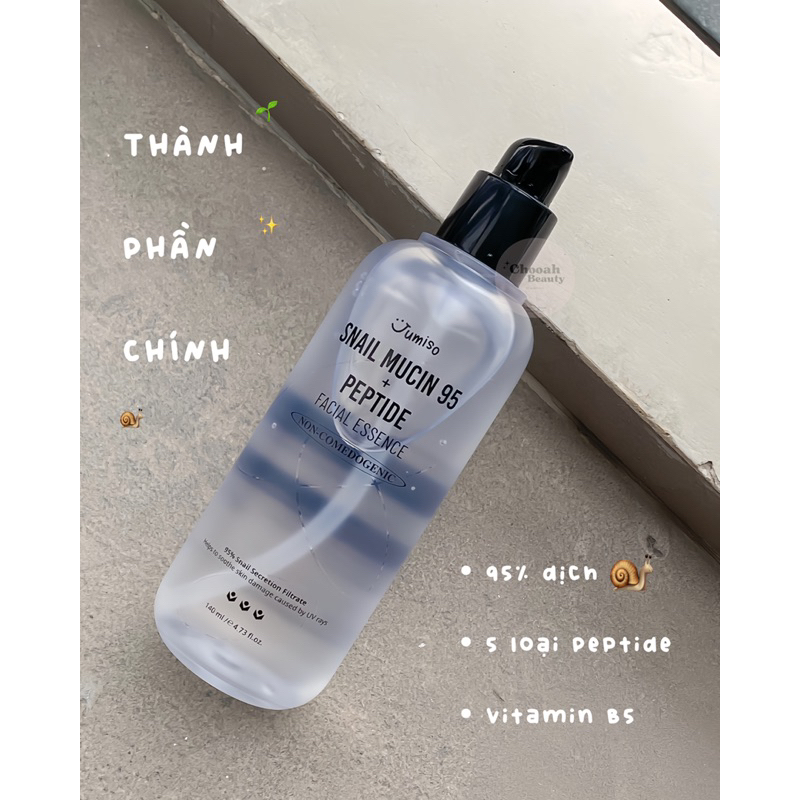 Tinh chất ốc sên phục hồi da Jumiso Snail Mucin 95 Peptide Facial Essence 140ml