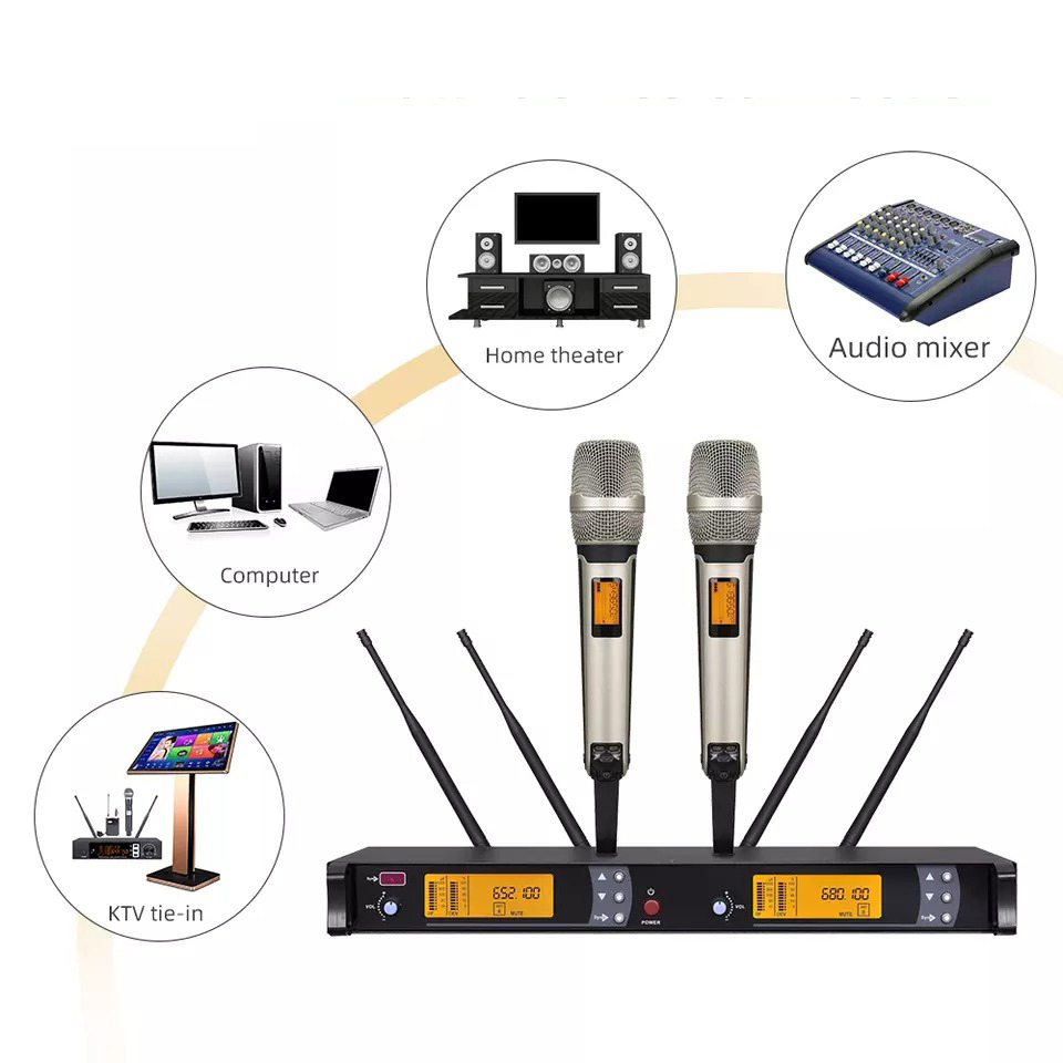 Mic không dây, micro karaoke chính hãng, Bộ Micro Không Dây Kèm Đầu Thu KAW K-9000