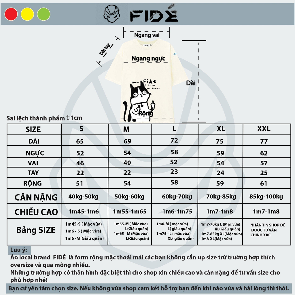 Áo thun FIDE phông trơn nam nữ cổ tròn FIDE CAT 06