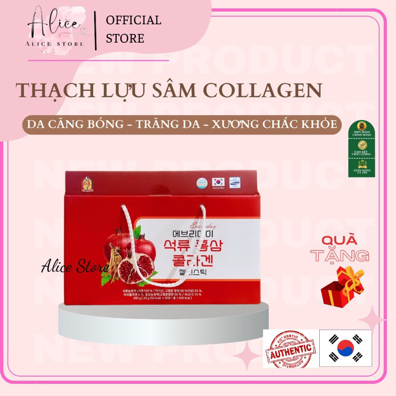 Thạch Lựu Hồng sâm Collagen Dream Hàn Quốc - Giúp Da Săn Chắc Láng Mịn