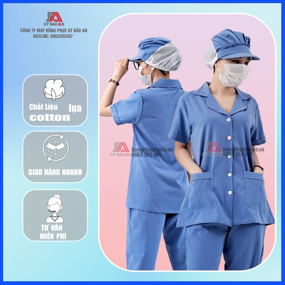Bộ quần áo đồng phục cấp dưỡng, giáo viên, nấu ăn màu NHIỀU MÀU - Vải Cotton Lụa cao cấp MỀM MÁT