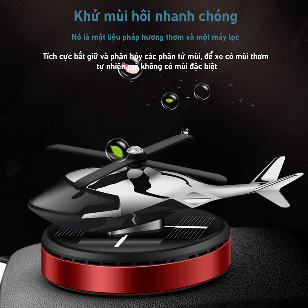 NƯỚC HOA Ô TÔ Năng Lượng Mặt Trời Máy Bay Trực Thăng, Khuếch Tán Hương Thơm, Khử Mùi Ô Tô Tặng Kèm Tinh Dầu