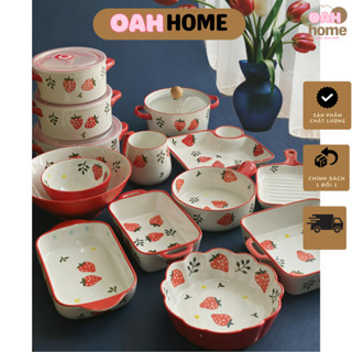 Bát đĩa dâu tay xinh xắn decor nhà cửa giá ưu đãi CỰC SỐC