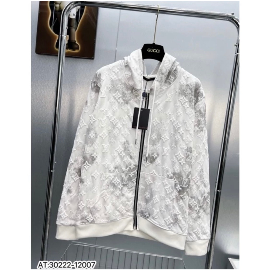Áo Khoác Hoddie LV Dập Nổi Cao Cấp -Áo Khoác Nam Nữ Hoddie Zip Kéo Khoá Hàng Đẹp