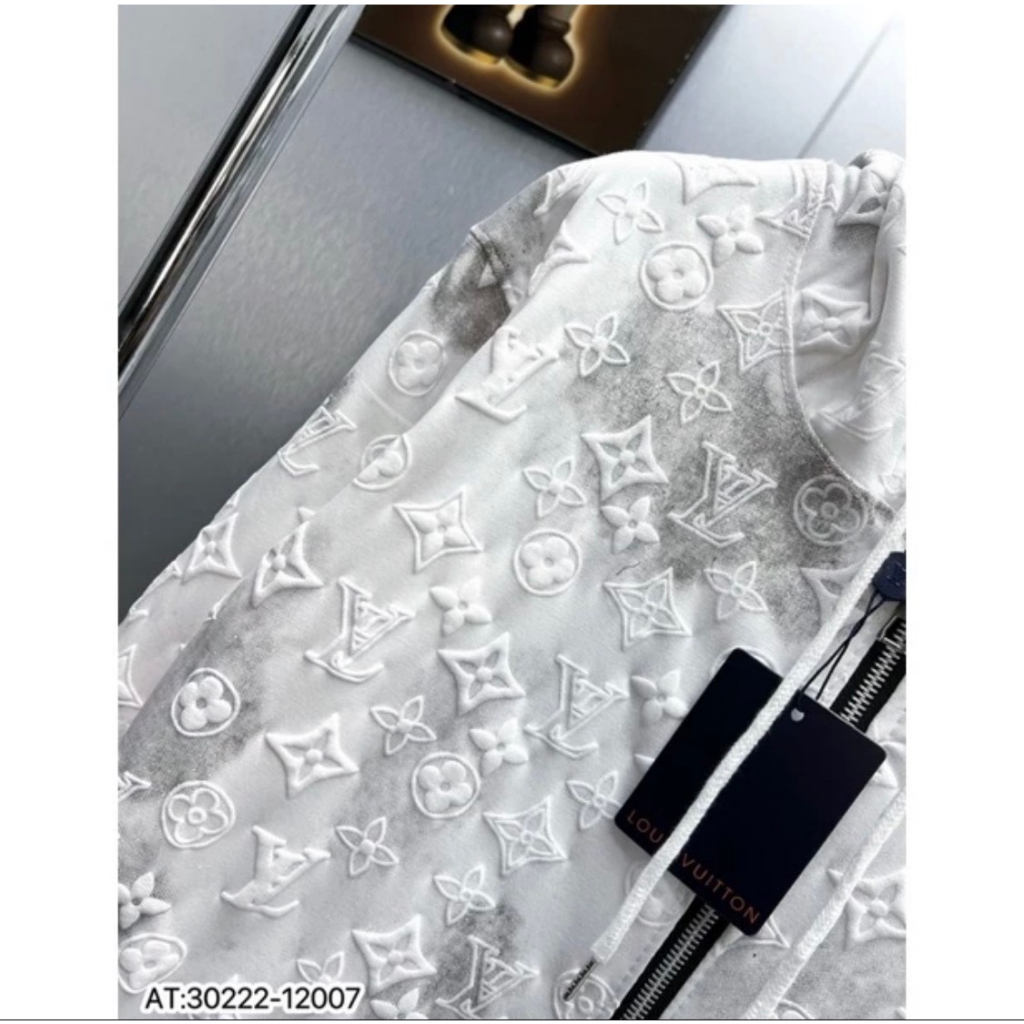 Áo Khoác Hoddie LV Dập Nổi Cao Cấp -Áo Khoác Nam Nữ Hoddie Zip Kéo Khoá Hàng Đẹp