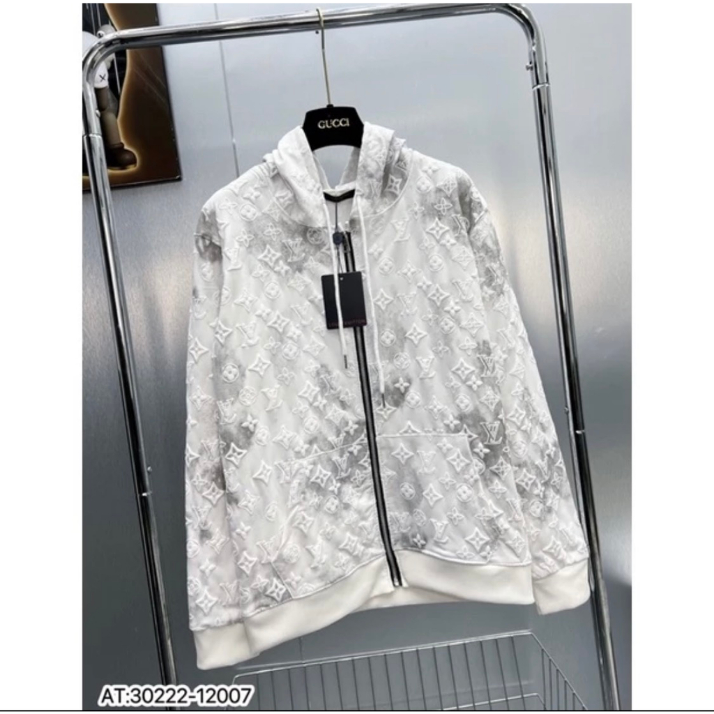Áo Khoác Hoddie LV Dập Nổi Cao Cấp -Áo Khoác Nam Nữ Hoddie Zip Kéo Khoá Hàng Đẹp