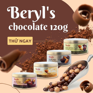 Socola Beryl’s 120g Malaysia Socola hạnh nhân mẫu mới hộp thiếc 2023