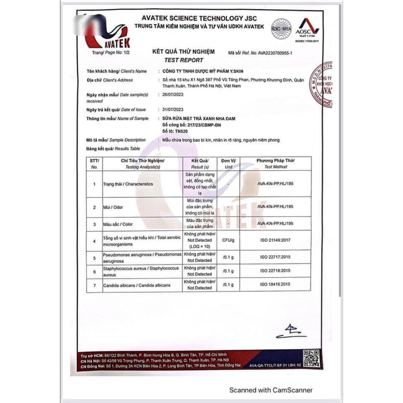 Sữa Rửa Mặt Trà Xanh Nha Đam