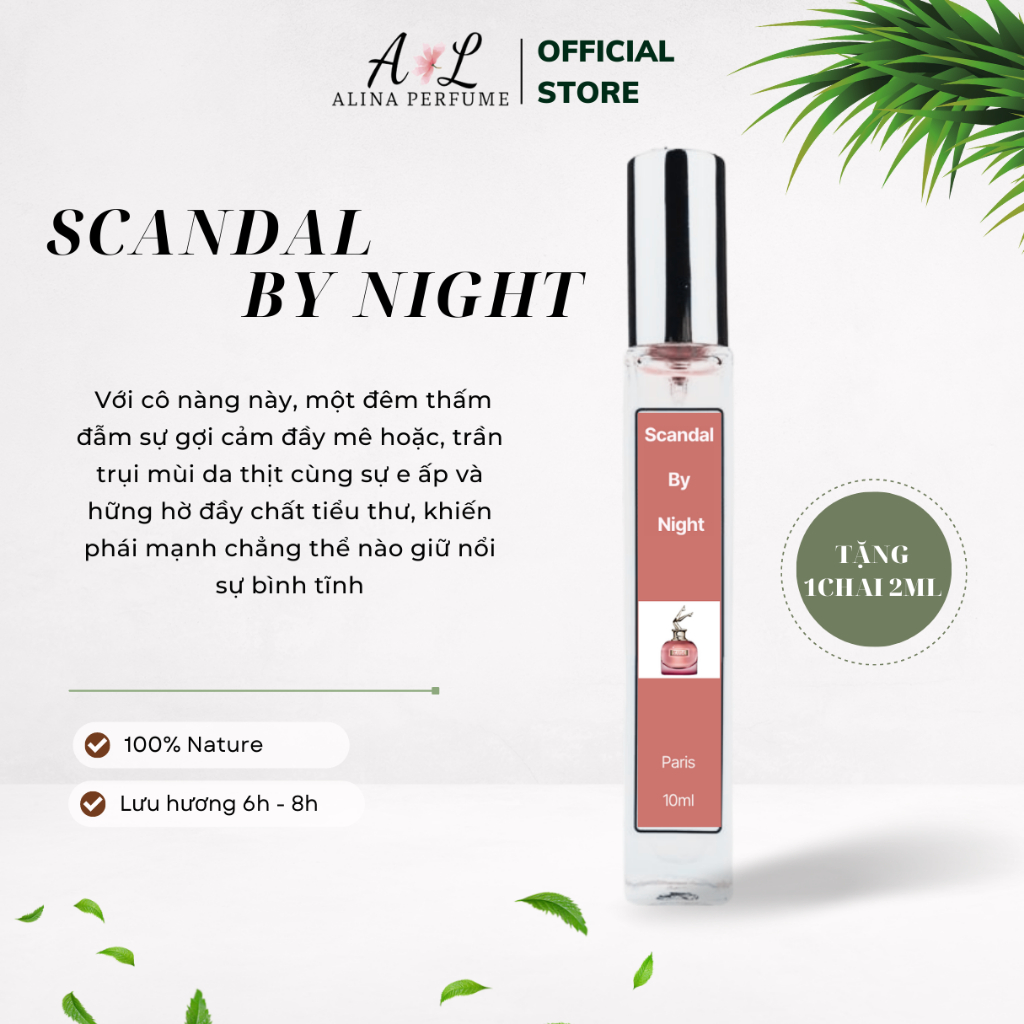 Nước Hoa Chiết Nữ Alina Perfume Scandal By Night Chính Hãng 10ml Thơm Lâu Quyến Rũ ,Ngọt Ngào, Dịu Dàng