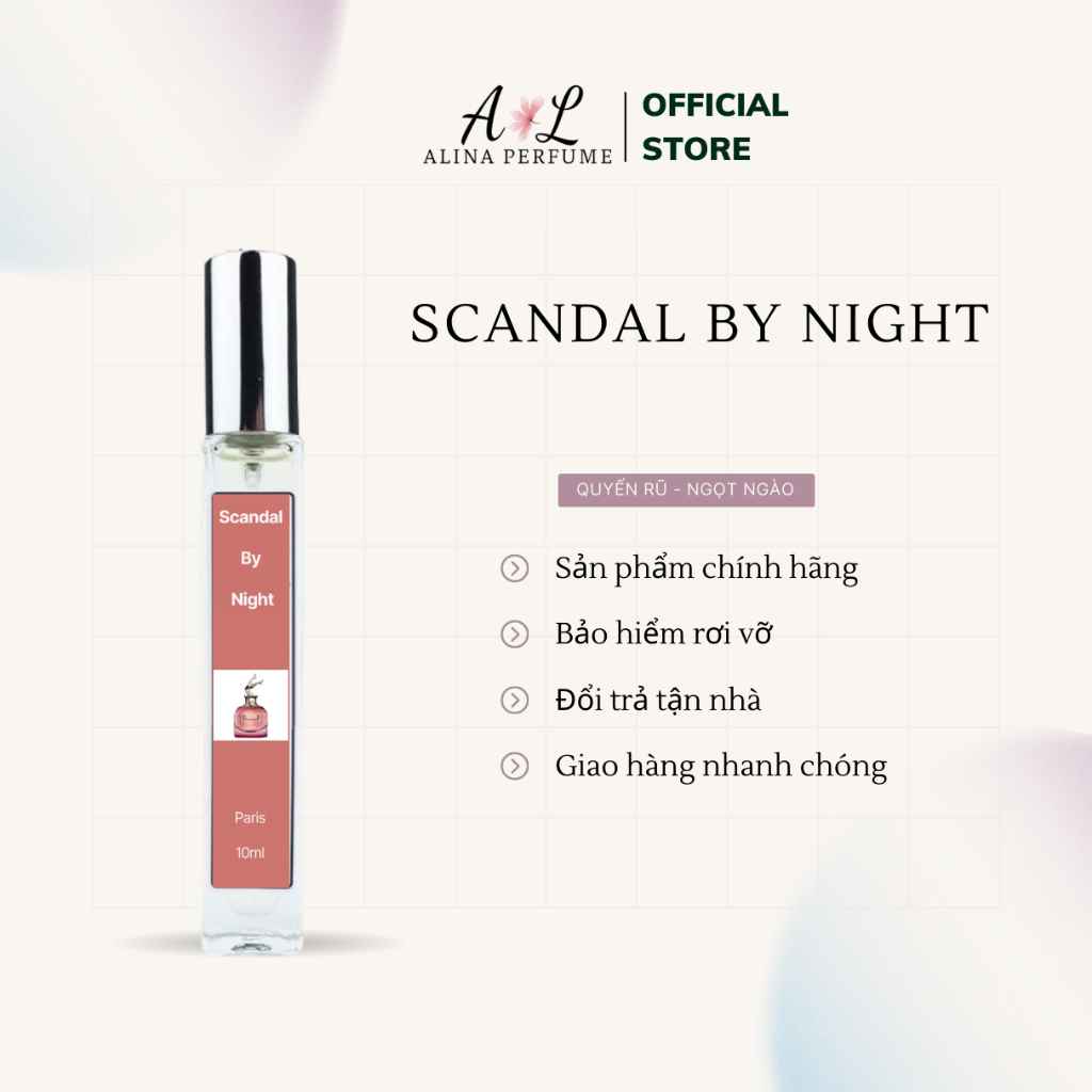 Nước Hoa Chiết Nữ Alina Perfume Scandal By Night Chính Hãng 10ml Thơm Lâu Quyến Rũ ,Ngọt Ngào, Dịu Dàng