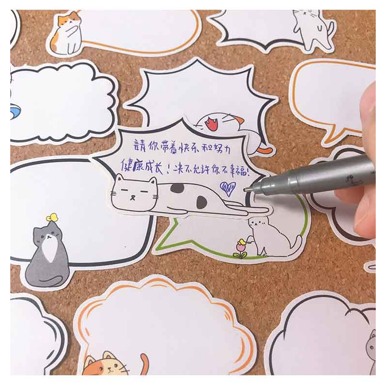 Sticker, gói 6 tấm khung viết chữ, dễ thương  có thể viết nhãn dán trang trí nhật ký tự làm album