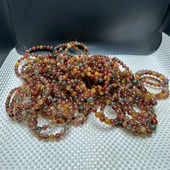 Vòng tay đá phong thủy T.A tóc Tam Tài size 6ly đến 10ly kèm kiểm định
