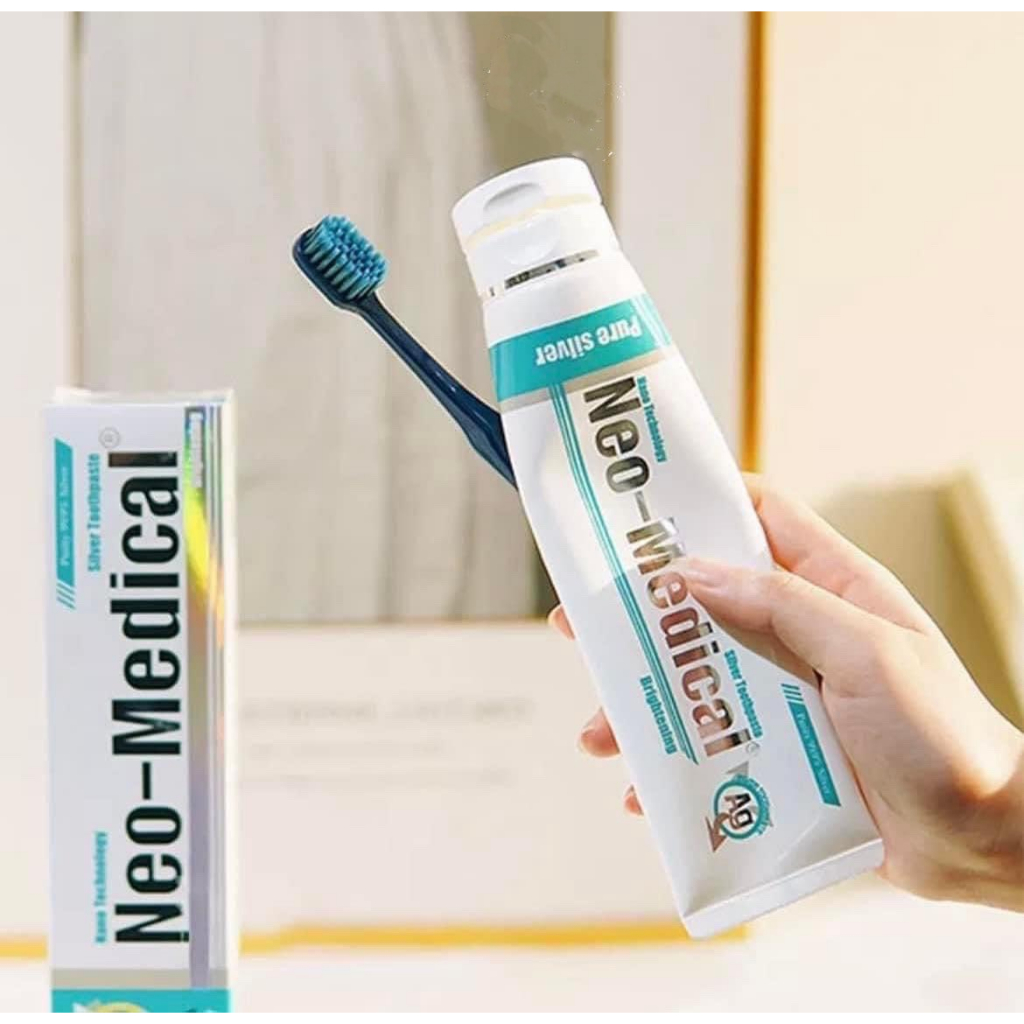 [DATE 20/05/2025 Kem đánh răng làm trắng răng, khử ố vàng, chống sâu răng hôi miệng chứa Ion Bạc & Xylitol NEO-MEDICAL