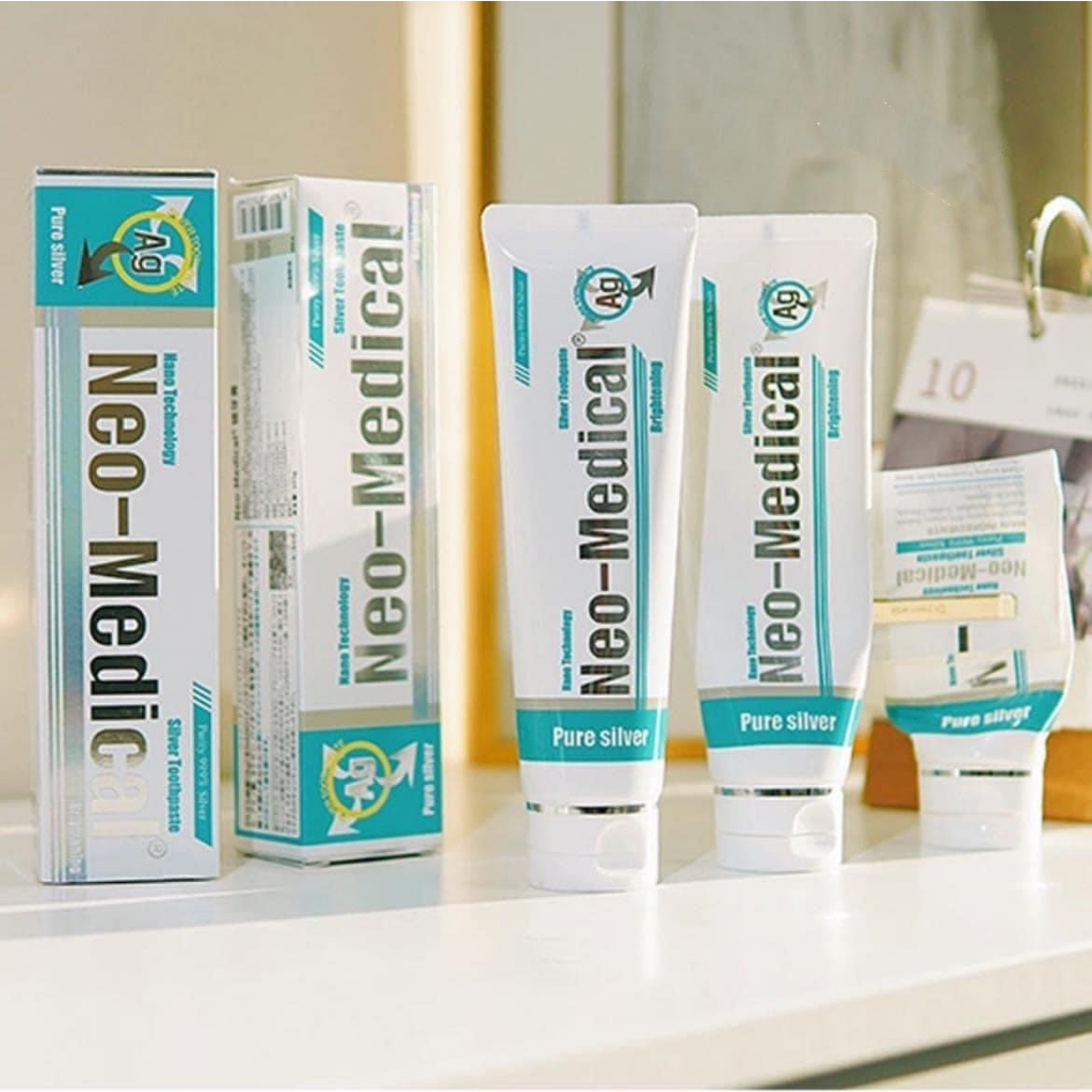 [DATE 20/05/2025 Kem đánh răng làm trắng răng, khử ố vàng, chống sâu răng hôi miệng chứa Ion Bạc & Xylitol NEO-MEDICAL