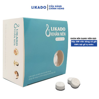 Khăn giấy nén du lịch LIKADO viên trần hộp 200 viên