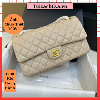 Túi xách cn classic flap màu trắng kem size 25cm
