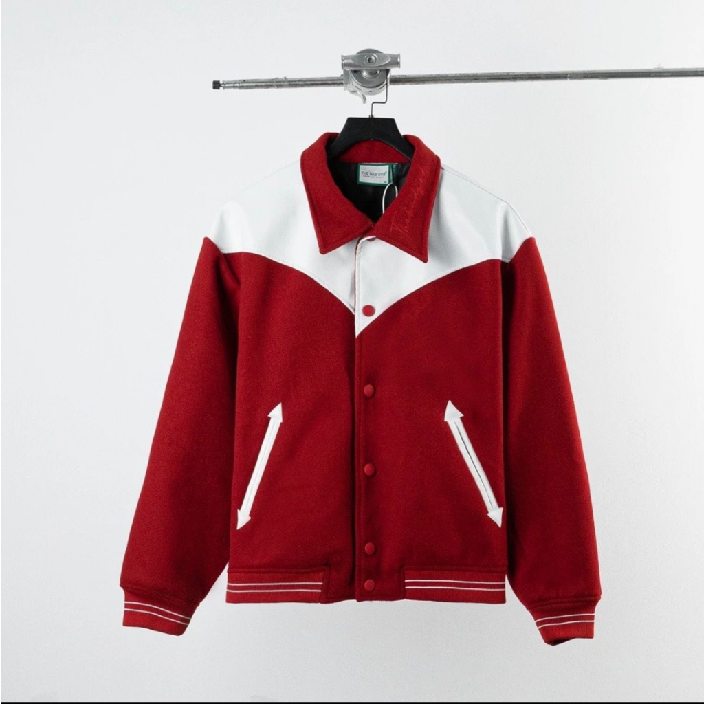 Áo Khoác Bomber Vasity Jacket Chất Dạ Phối Da 2 Lớp Cao Cấp - Áo Bomber Vasity Jacket Chính Hãng