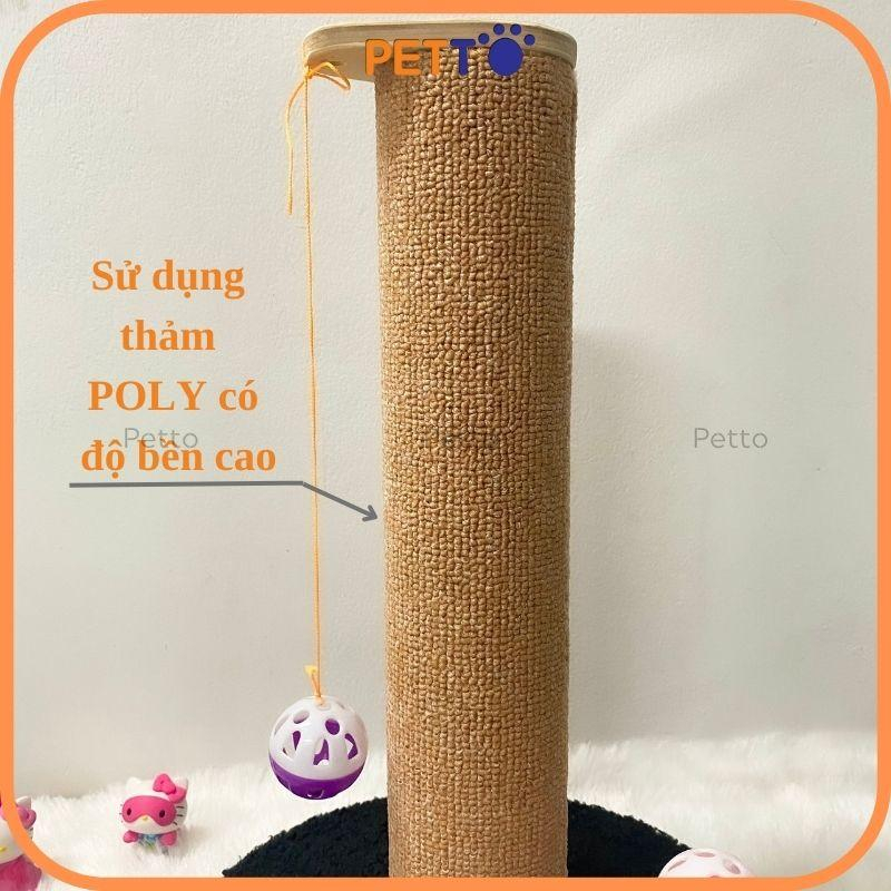 Trụ cào móng cho mèo PETTO cây cào móng cho mèo bằng gỗ KÈM ĐỒ CHƠI bóng chuông siêu xinh cho thú cưng  CT034