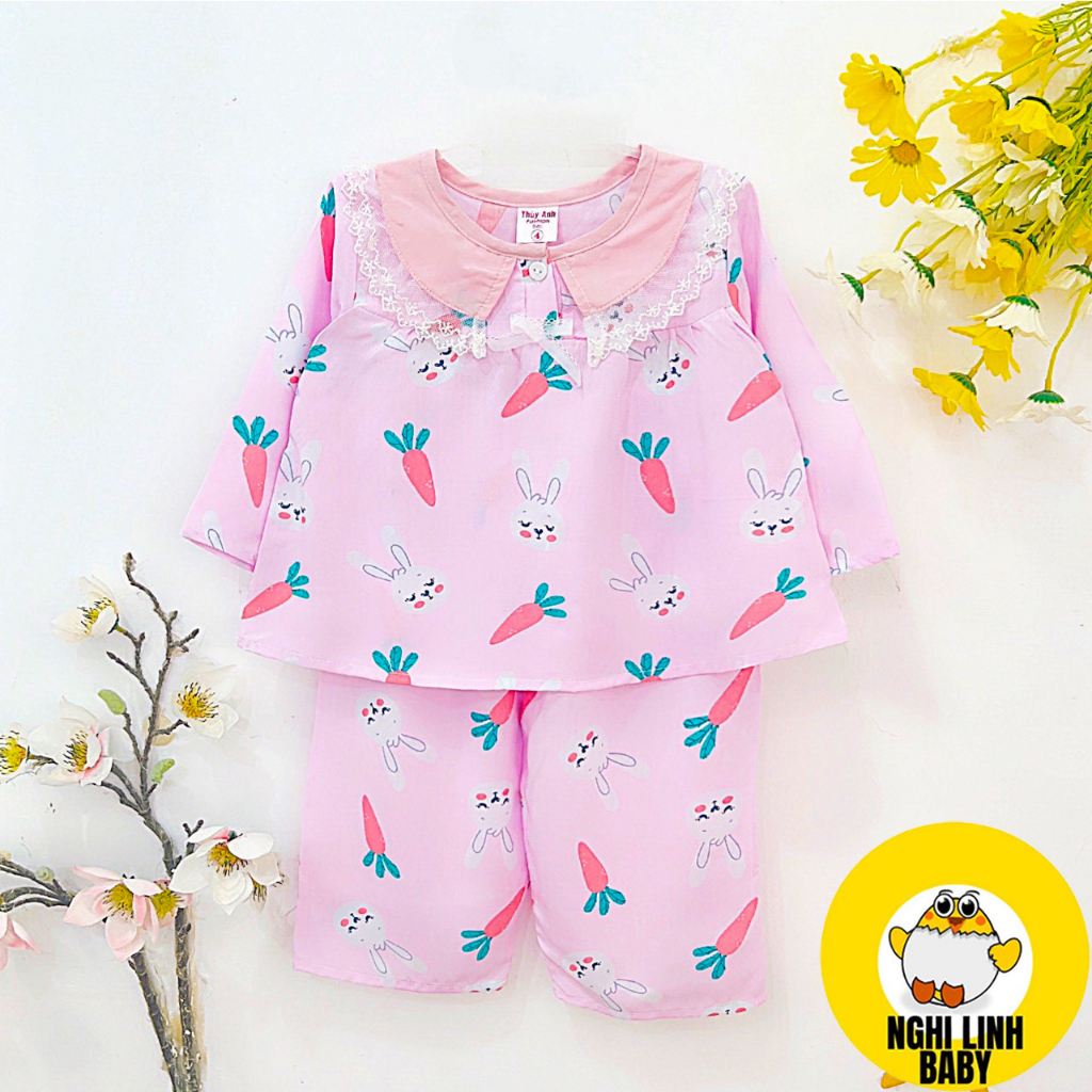 Đồ bộ tole/tone cho bé gái tay dài quần dài size từ 9-36kg - Nghi Linh Baby