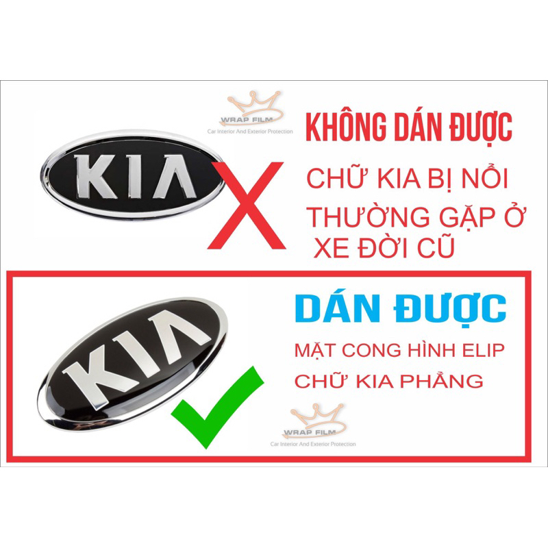 Decal dán logo cho các dòng xe KIA từ đời 2016 trở lên_Decal PVC cao cấp không thấm nước, không phai màu