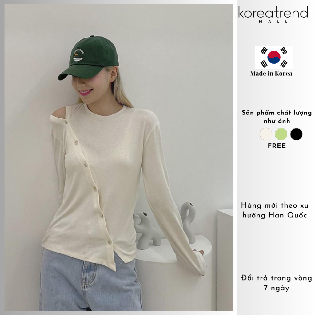 Áo Thun Dài Tay Cúc Chéo Hàn Quốc cao cấp (3 color)