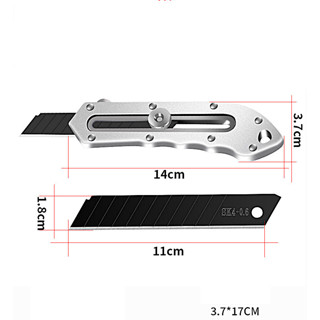 Dao rọc giấy cán nhôm lưỡi SK4-0.6 dày Tăng đưa rãnh - Dụng cụ cần thiết trong diy văn phòng cho việc cắt cầm chắc chắn
