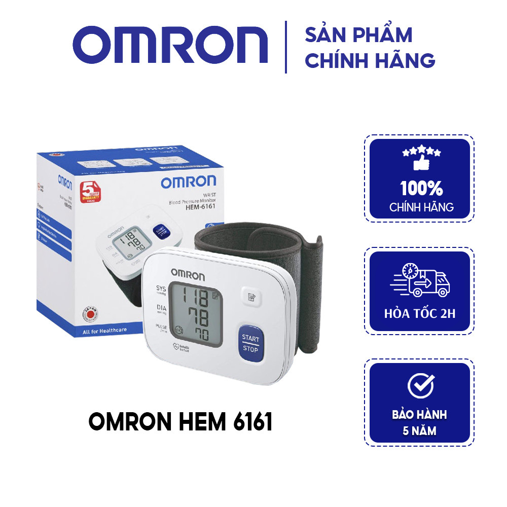 Máy đo huyết áp cổ tay tự động OMRON HEM 6161 - 01 bộ