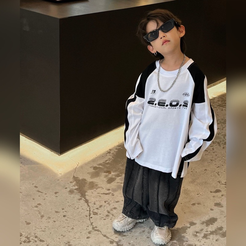 Áo thun dài tay bé trai ZO A366 size 90-140, quần áo trẻ em thu đông cao cấp