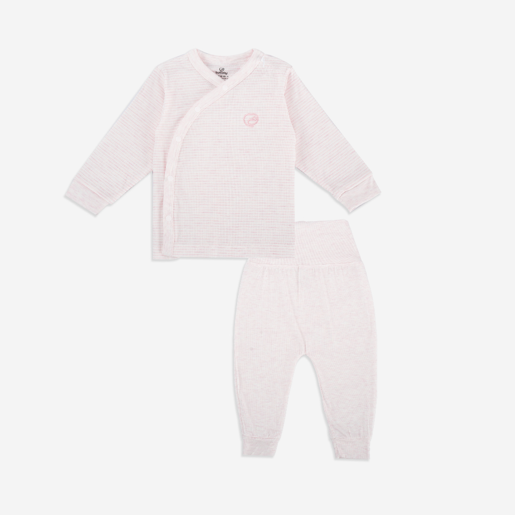 Bộ Quần Áo Sơ Sinh cho bé, bộ sơ sinh cài cúc chéo chất liệu Siro Cotton BU Baby BSR110800 | Quần áo BU Baby chính hãng