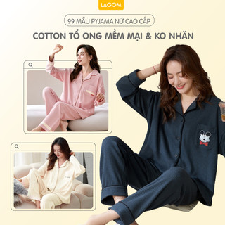 [99 MẪU] Đồ Bộ Mặc Nhà Nữ Dài Tay Thu Đông |  Bộ Ngủ Pijama Cotton