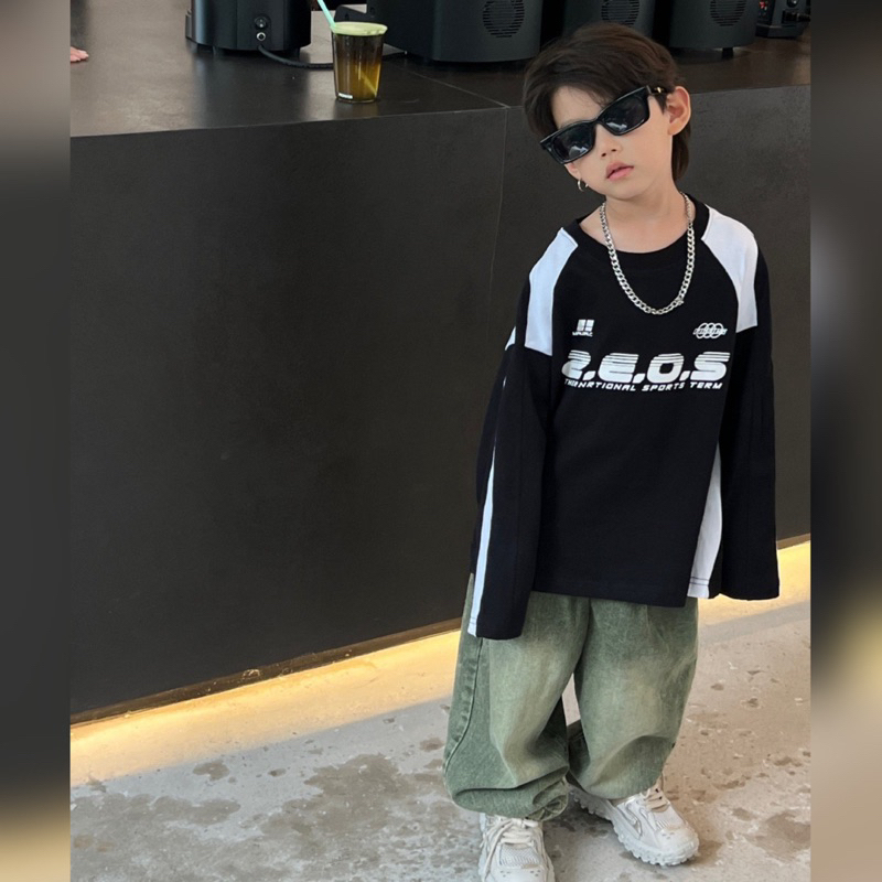 Áo thun dài tay bé trai ZO A366 size 90-140, quần áo trẻ em thu đông cao cấp