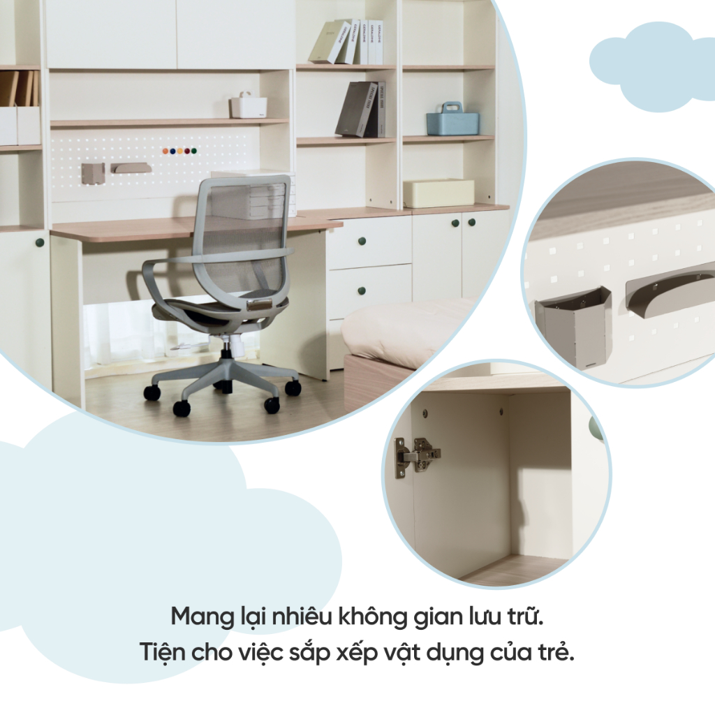 Bàn học gỗ ARIZE Mobelsys Dream Desk Storage