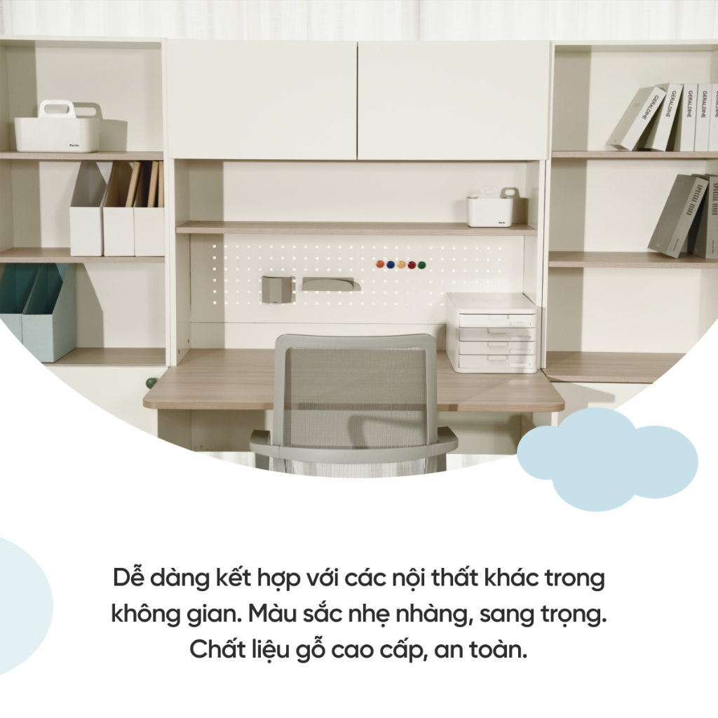 Bàn học gỗ ARIZE Mobelsys Dream Desk Storage