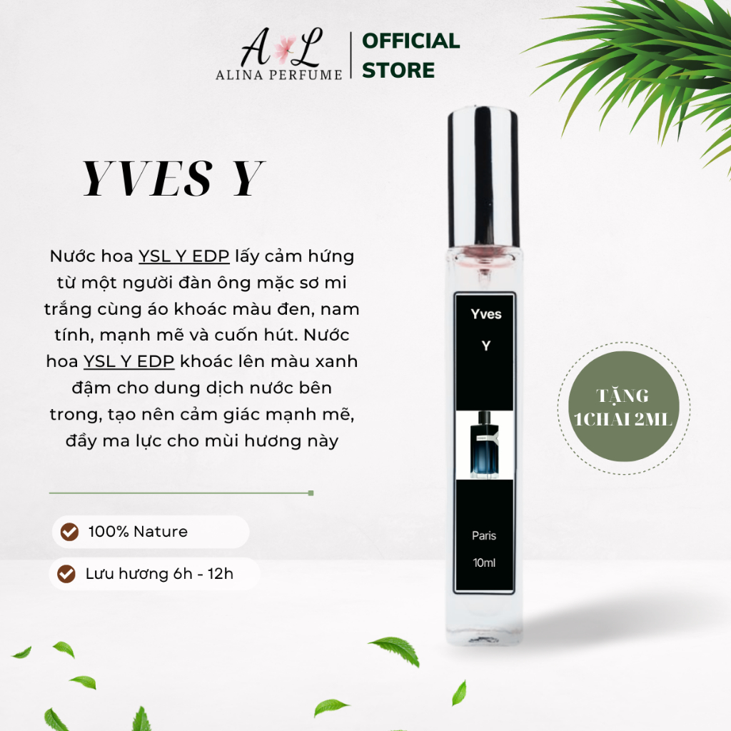Nước Hoa Chiết Nam Alina Perfume Yves Y Chính Hãng 10ml Thơm Lâu Nam Tính , Lịch Lãm , Phong Trần