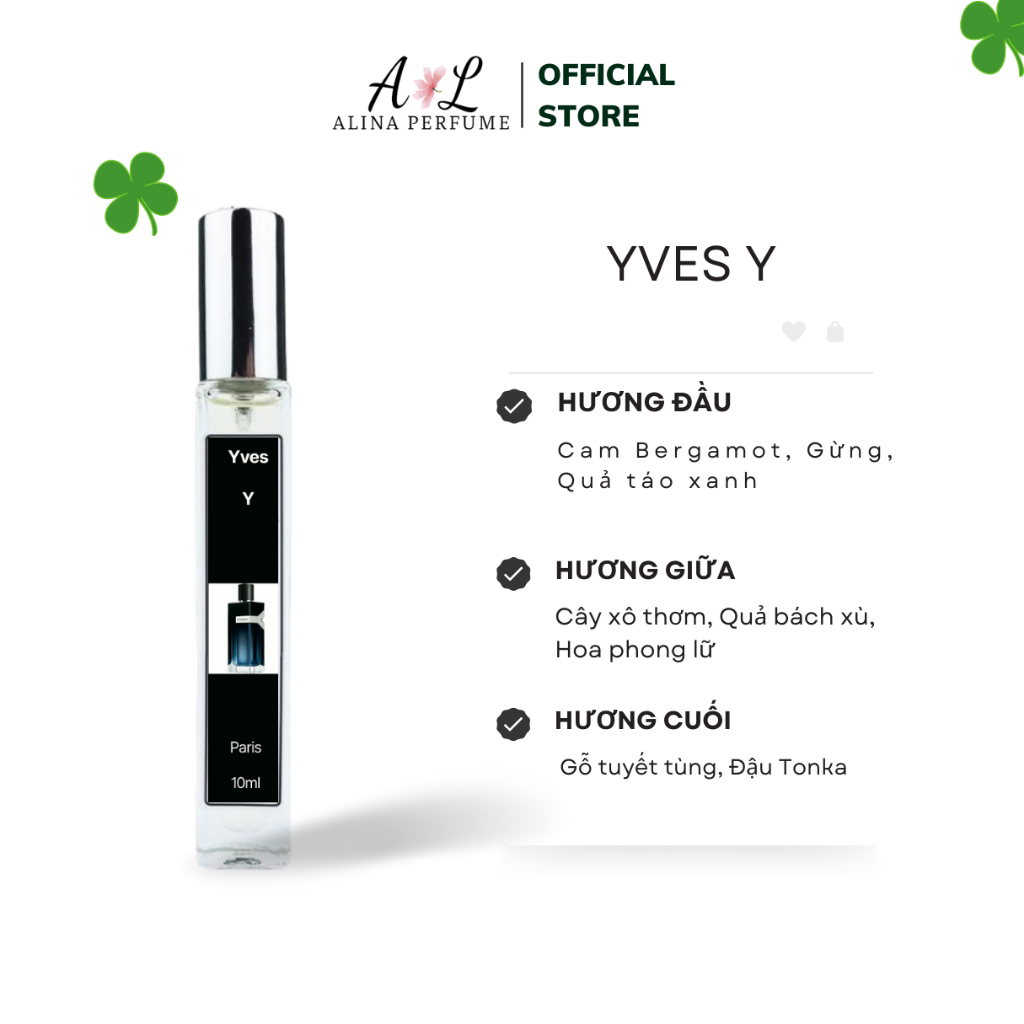 Nước Hoa Chiết Nam Alina Perfume Yves Y Chính Hãng 10ml Thơm Lâu Nam Tính , Lịch Lãm , Phong Trần