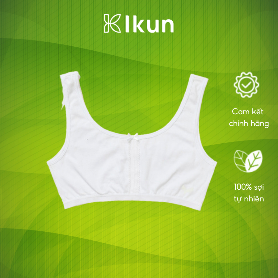 Áo lót thoáng khí cho bé gái kiểu dáng chui đầu ATK08, Áo lá học sinh cotton, Áo ngực teen cotton kháng khuẩn IKUN