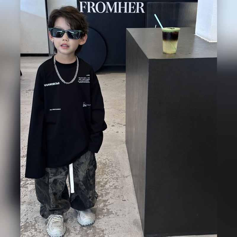 Quần jean bé trai loang túi hộp Q230 size 90-140, quần dài trẻ em thu đông cao cấp