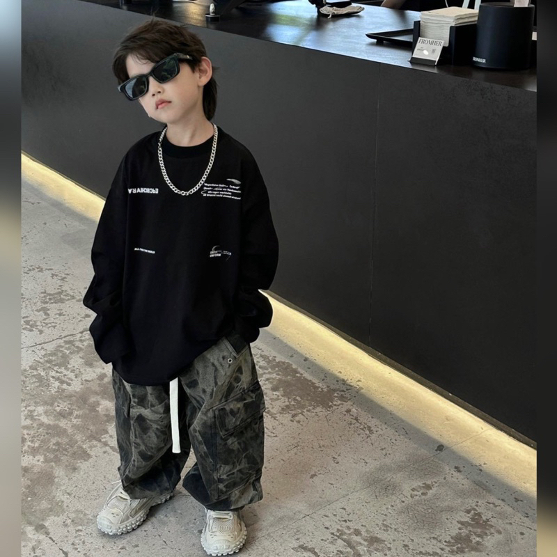 Quần jean bé trai loang túi hộp Q230 size 90-140, quần dài trẻ em thu đông cao cấp