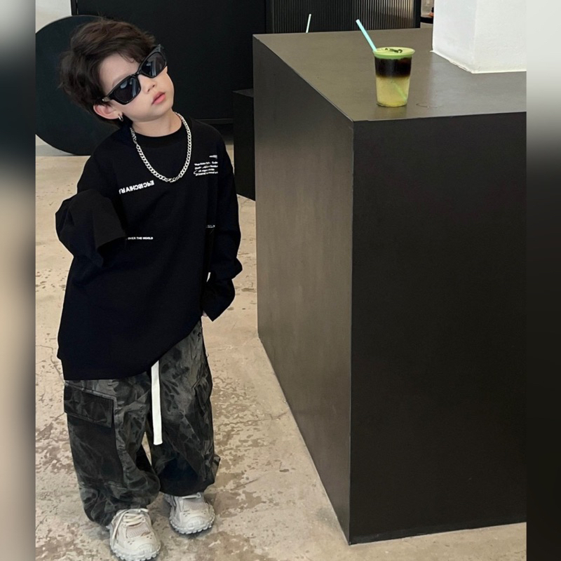 Quần jean bé trai loang túi hộp Q230 size 90-140, quần dài trẻ em thu đông cao cấp