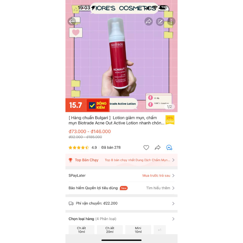 Lotion giảm mụn Biotrade Acne Out Active Lotion