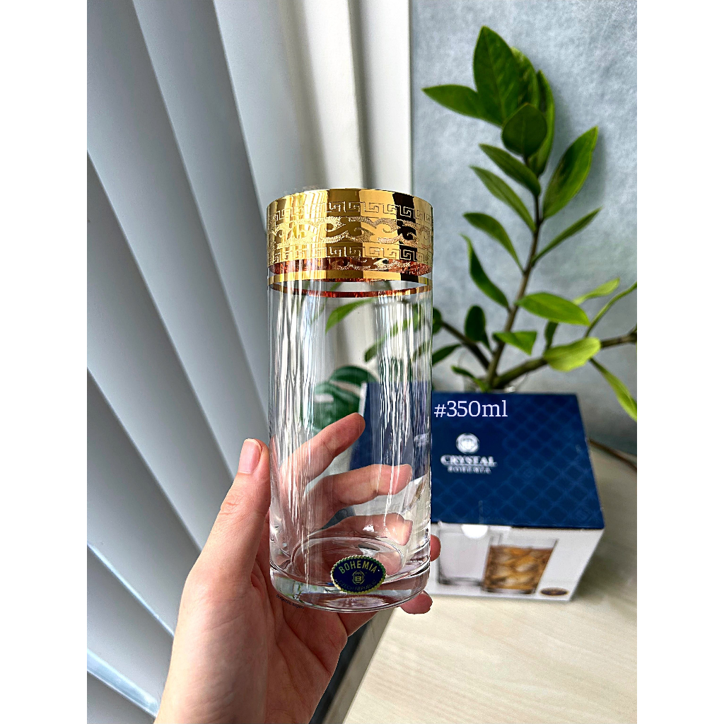Ly thủy tinh Tiệp khắc mạ vàng 350ml