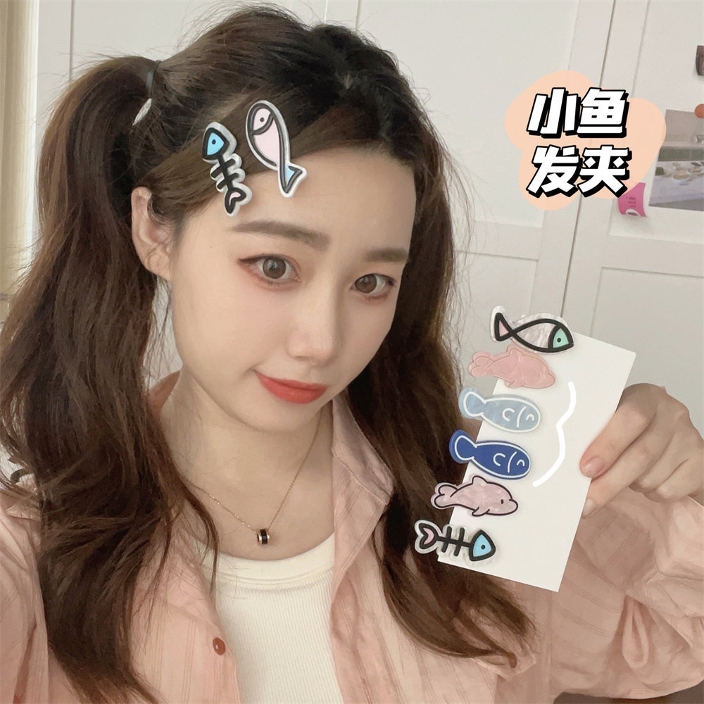 🥟ice🥟Kẹp Tóc Hình Cá Hoạt Hình Bằng acrylic Dễ Thương Cho Bé Gái