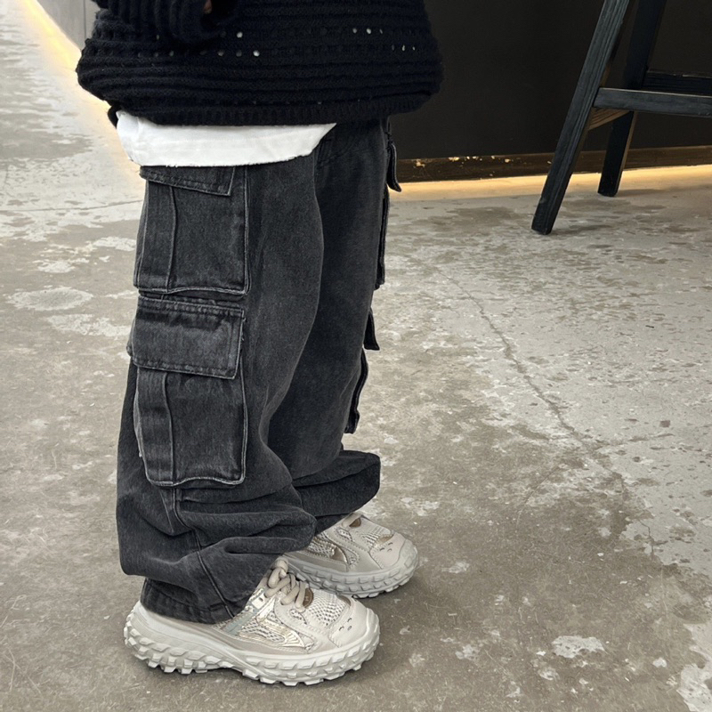 Quần jean bé trai suông túi hộp Q229 size 90-140, quần dài trẻ em thu đông cao cấp