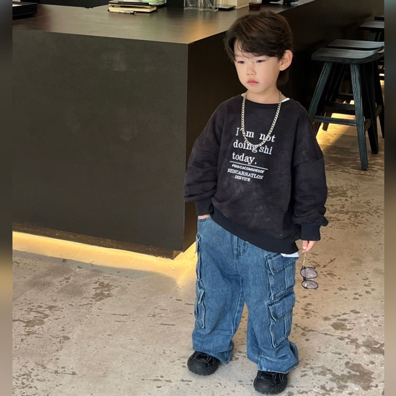 Quần jean bé trai suông túi hộp Q229 size 90-140, quần dài trẻ em thu đông cao cấp