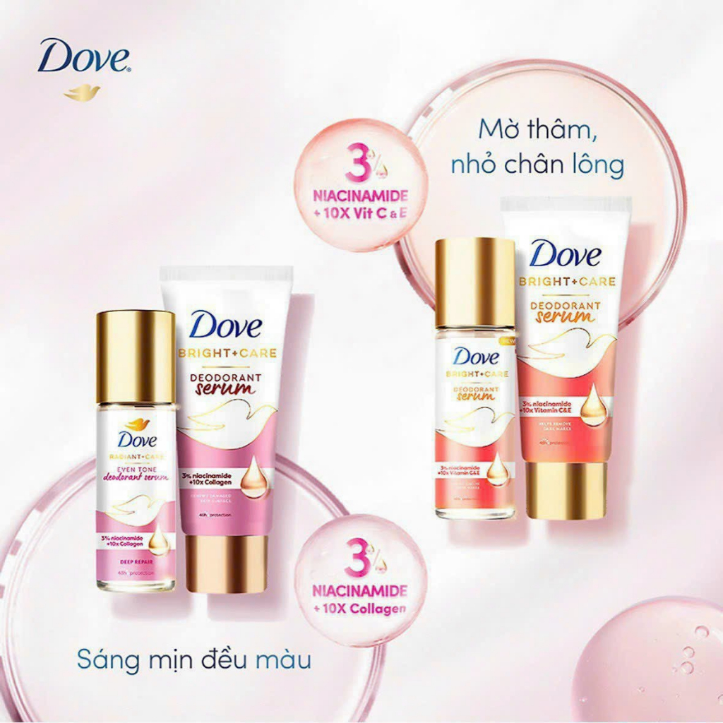 Kem Khử Mùi Dove tinh chất Serum dưỡng sáng trắng mịn 40ml/45ml