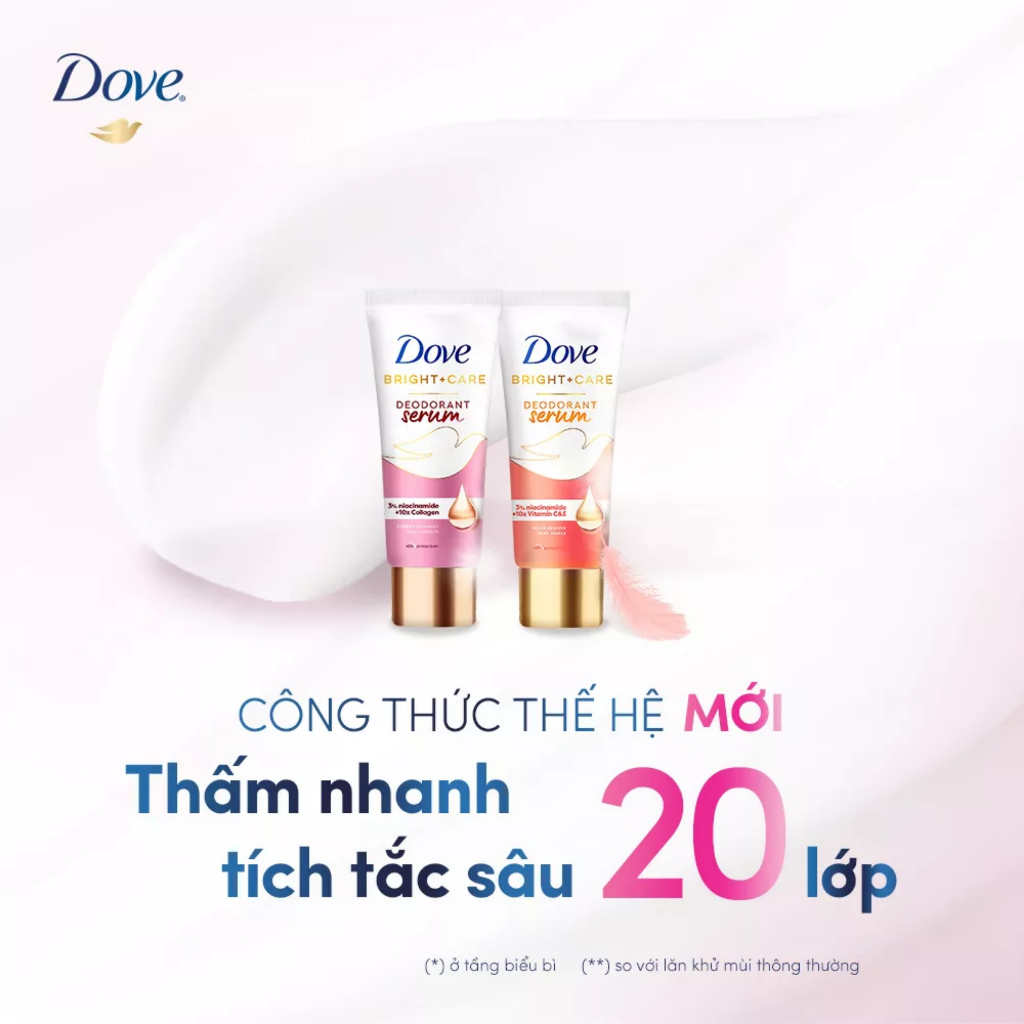 Kem Khử Mùi Dove tinh chất Serum dưỡng sáng trắng mịn 40ml/45ml